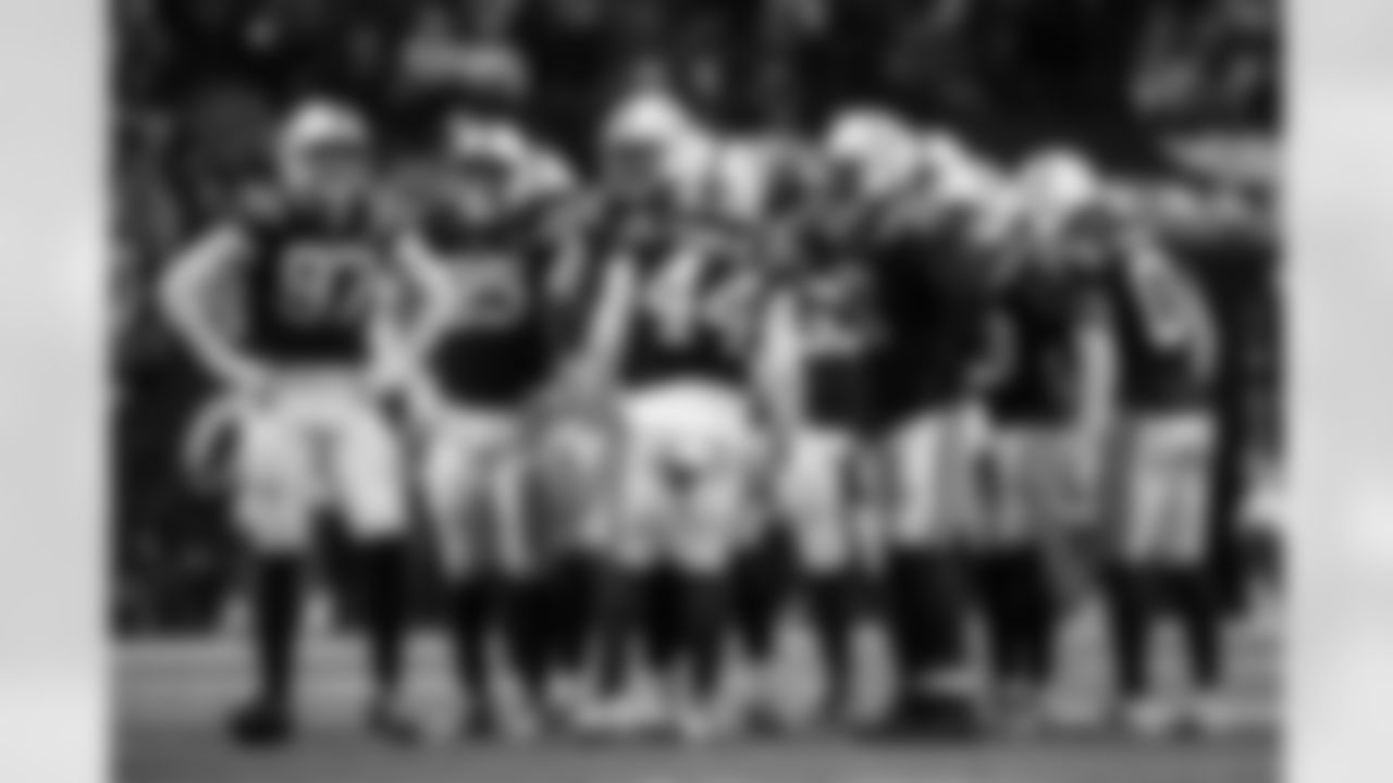 DE Laiatu Latu #97, DT Adetomiwa Adebawore #95, DT Grover Stewart #90, DE Kwity Paye #51, LB Zaire Franklin #44 and S Camryn Bynum #0