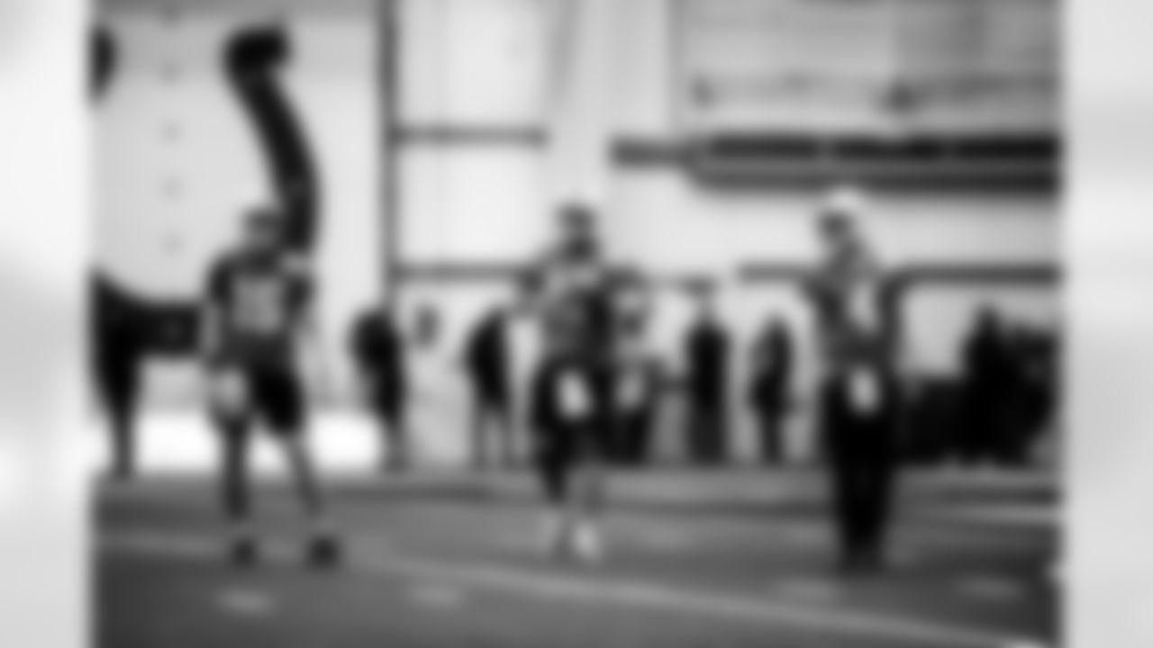 QB Riley Leonard #15, QB Philip Rivers #17 and QB Brett Rypien #4