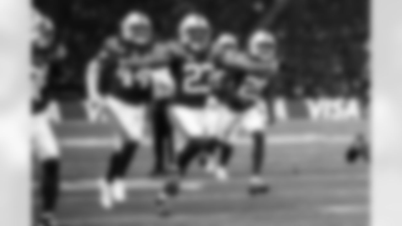 LB Zaire Franklin #44, CB Kenny Moore II #23 and CB Mekhi Blackmon #29