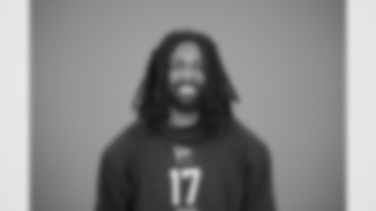 Indiana wide receiver Omar Cooper Jr. (17) poses for a portrait at the NFL football scouting combine in Indianapolis, Wednesday, Feb. 25, 2026 (AJ Mast/AP Content Services for the NFL)