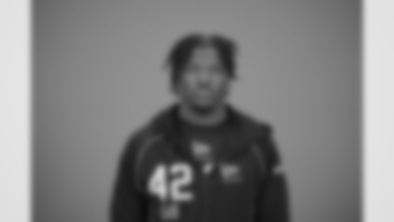 SMU defensive back Ahmaad Moses (42) poses for a portrait at the NFL football scouting combine in Indianapolis, Wednesday, Feb. 25, 2026 (AJ Mast/AP Content Services for the NFL)