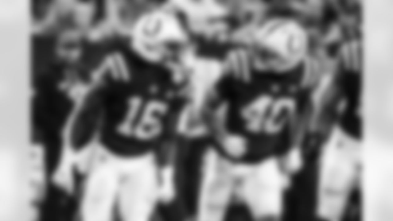 WR Ashton Dulin #16 and CB Jaylon Jones #40