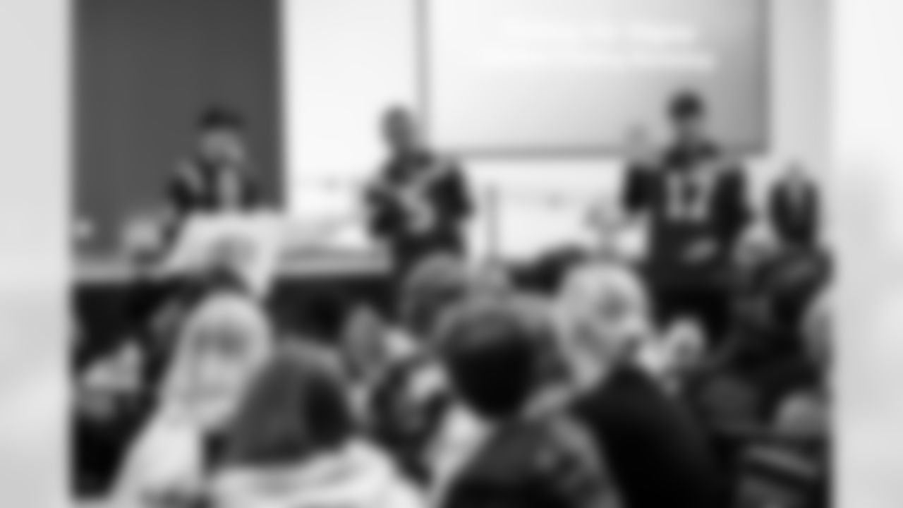 QB Riley Leonard #15, Kalen Jackson - Owner & Chief Brand Officer and President of the Indianapolis Colts Foundation, QB Anthony Richardson #5 and QB Daniel Jones #17