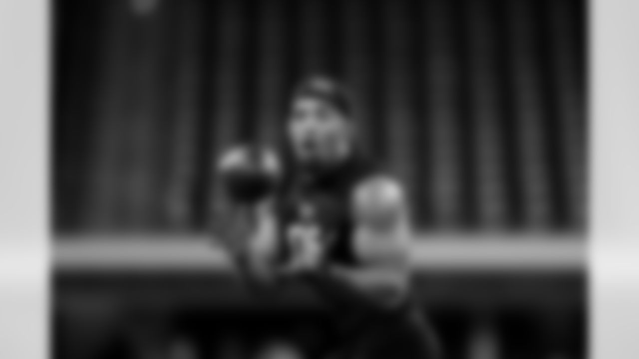 TCU linebacker Kaleb Elarms-Orr (06) participates in a drill during the 2026 NFL Scouting Combine on Thursday, February 26, 2026 in Indianapolis, Indiana. (Cooper Neill/NFL)