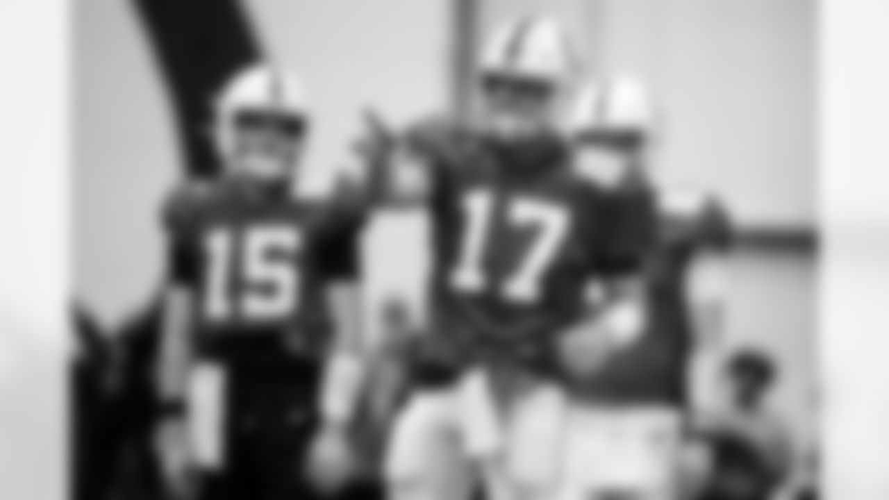 QB Riley Leonard #15, QB Philip Rivers #17 and QB Brett Rypien #4