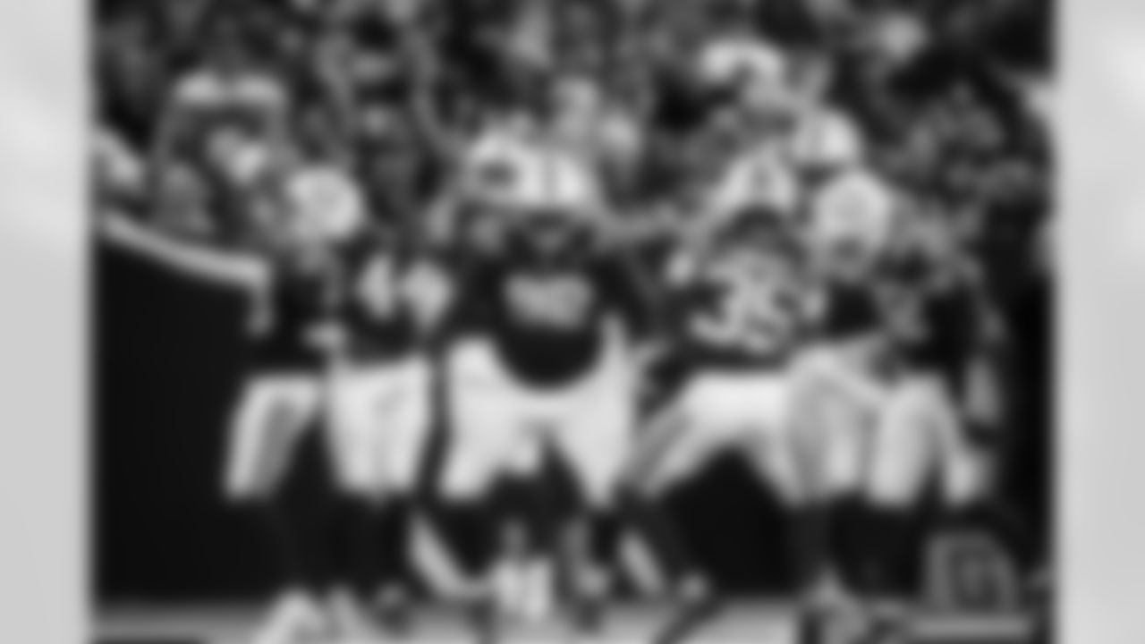 CB Chris Lammons #38, LB Zaire Franklin #44, DT Neville Gallimore #92, CB Johnathan Edwards #35, DE Durell Nchami #74 and QB Jason Bean #12