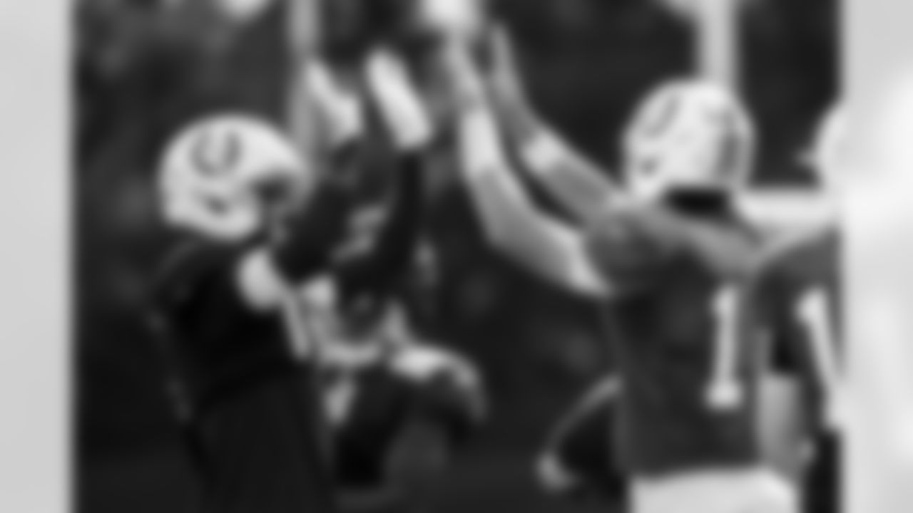 WR Ashton Dulin #16 and QB Daniel Jones #17