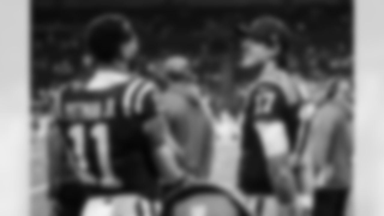 WR Michael Pittman Jr. #11 and QB Daniel Jones #17