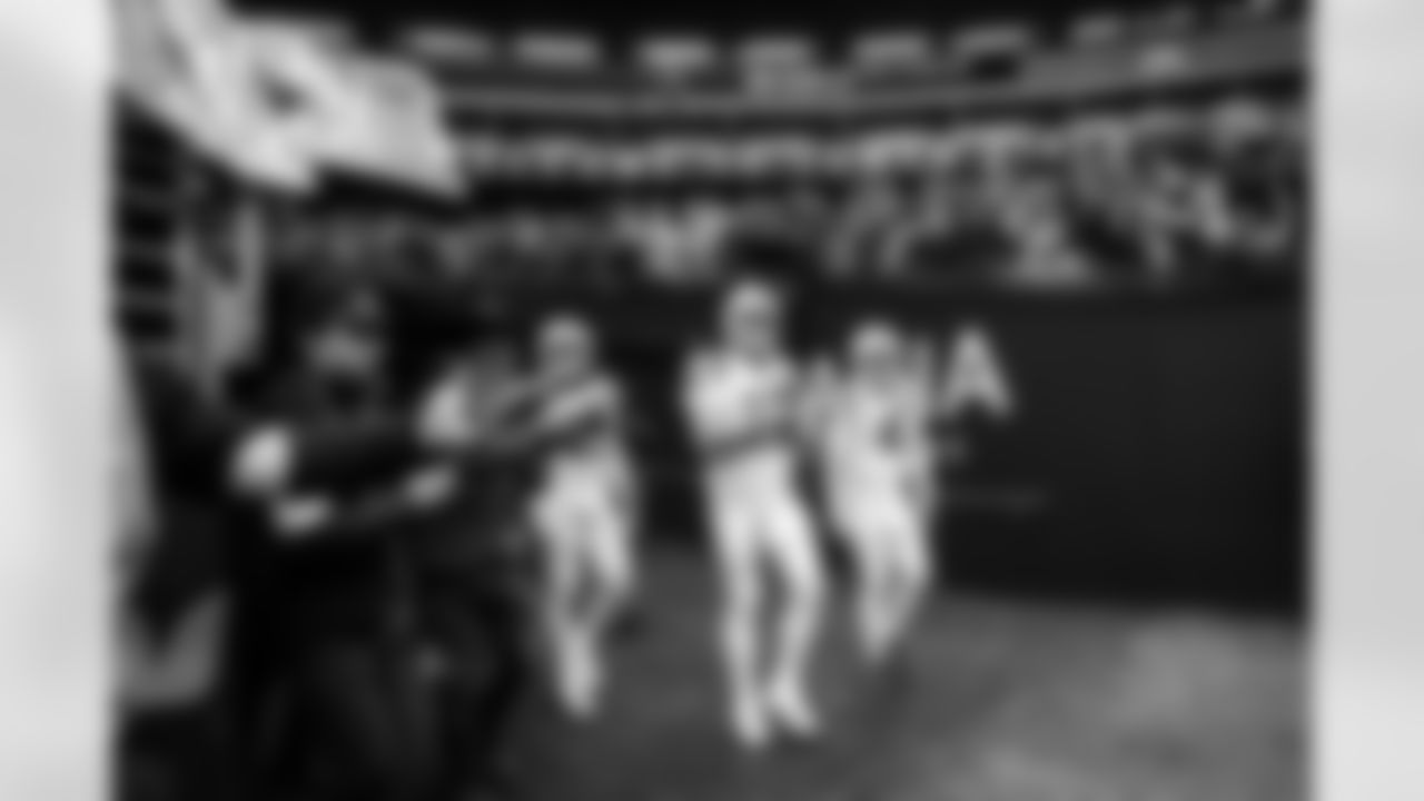 QB Riley Leonard #15, QB Philip Rivers #17 and QB Brett Rypien #4