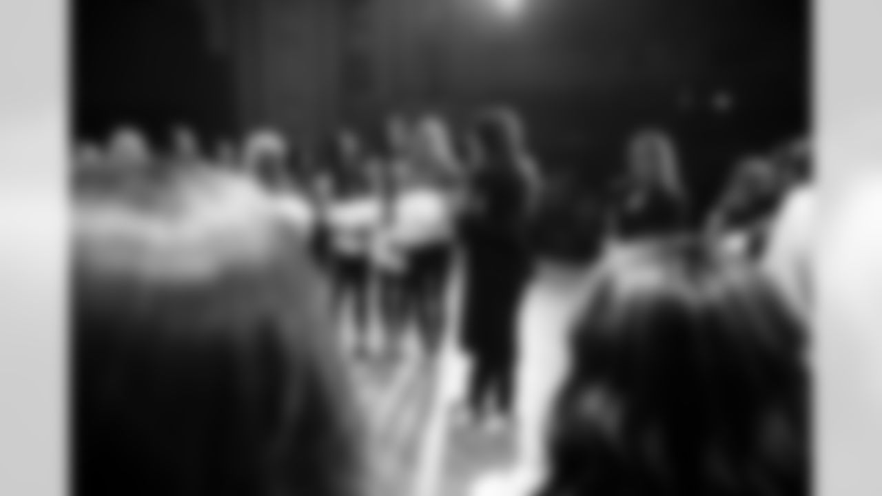 Maddy O., Mary-Kaitlin P., Mika T., Jessica A., Lexi S., Jada W., Sydney V., Danae M., Alyssa R., Kelly Tilley - Director of Cheerleading and Entertainment, Colts Cheer Coach Vanessa Oakes and Allison B.