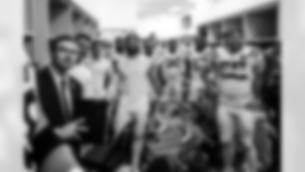 Hayden Clark - Football Communications Coordinator, P Rigoberto Sanchez #8, DT Adetomiwa Adebawore #95, LS Luke Rhodes #46, S Trey Washington #41, S Rodney Thomas II #25, DE Tyquan Lewis #94, CB Jonathan Edwards #35, DE Laiatu Latu #97, WR Laquon Treadwell #13 and LB Chad Muma #55