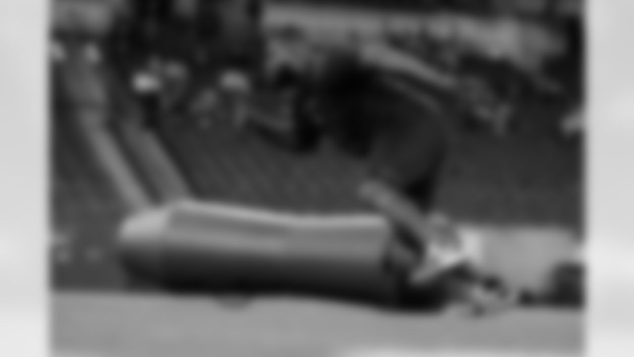 Oklahoma defensive lineman Neville Gallimore runs a drill at the NFL football scouting combine in Indianapolis, Saturday, Feb. 29, 2020. (AP Photo/Michael Conroy)