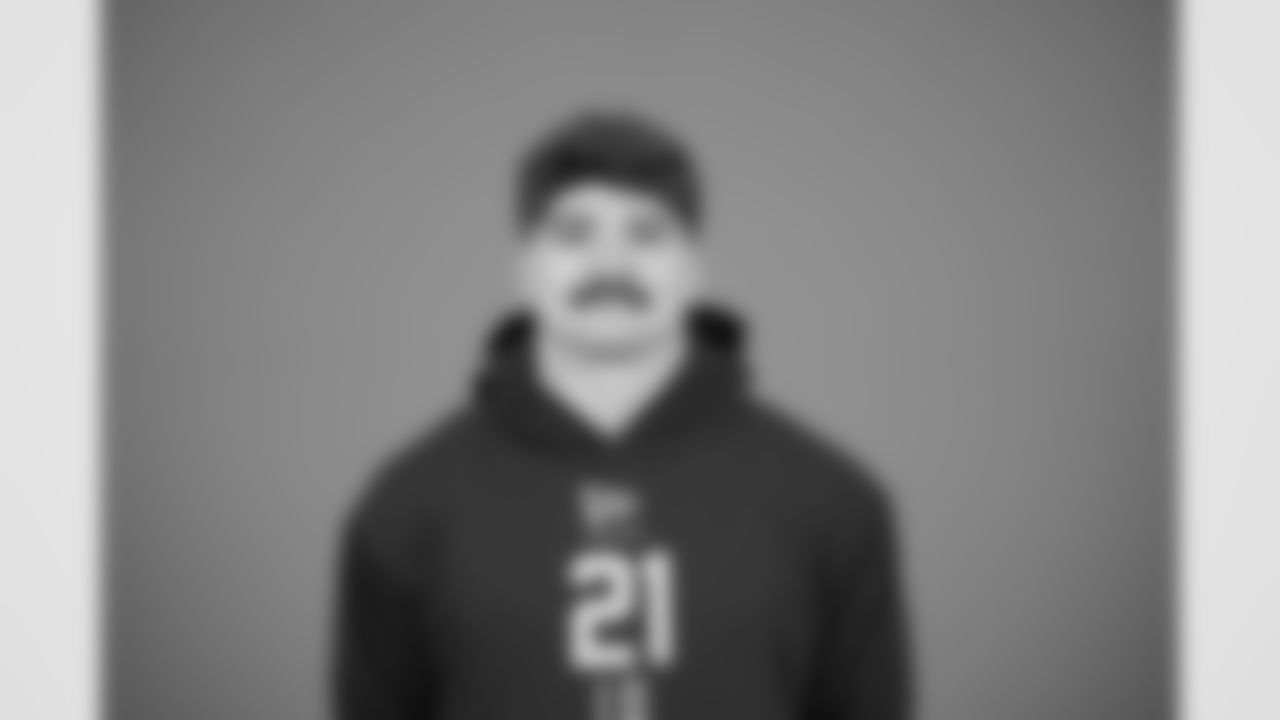 Texas Tech linebacker Jacob Rodriguez (21) poses for a portrait at the NFL football scouting combine in Indianapolis, Tuesday, Feb. 24, 2026 (AJ Mast/AP Content Services for the NFL)