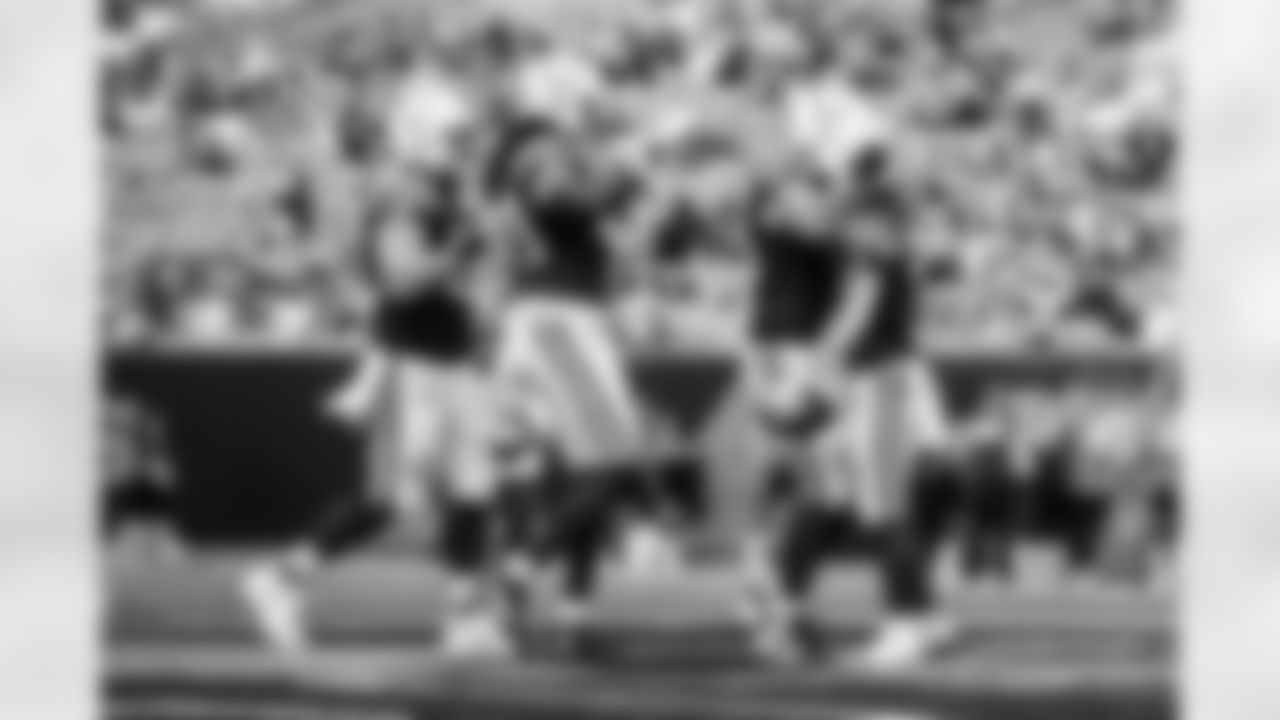 C Wesley French #62, TE Jelani Woods #80, G Josh Sills #66 and WR Coleman Owen #3