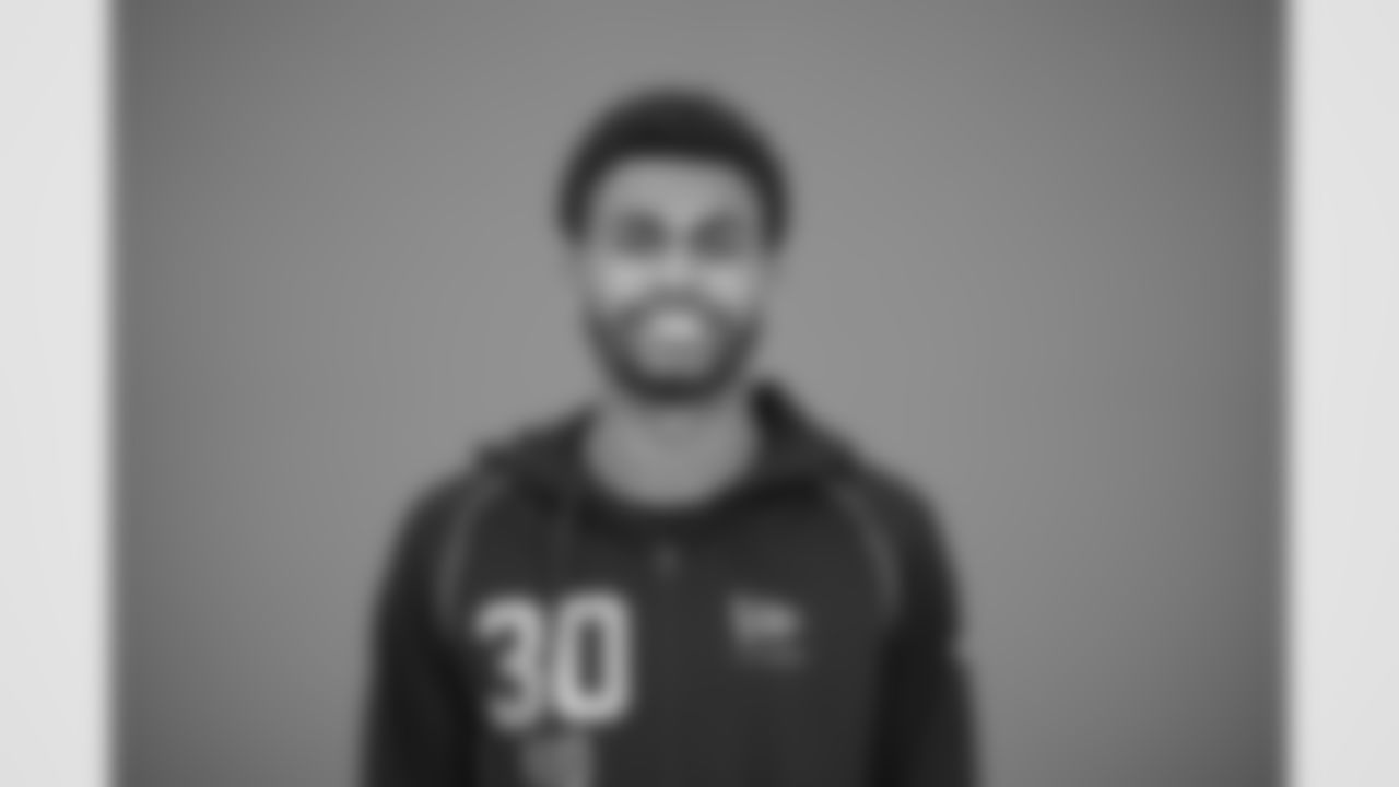 TCU wide receiver Eric McAlister (30) poses for a portrait at the NFL football scouting combine in Indianapolis, Wednesday, Feb. 25, 2026 (AJ Mast/AP Content Services for the NFL)