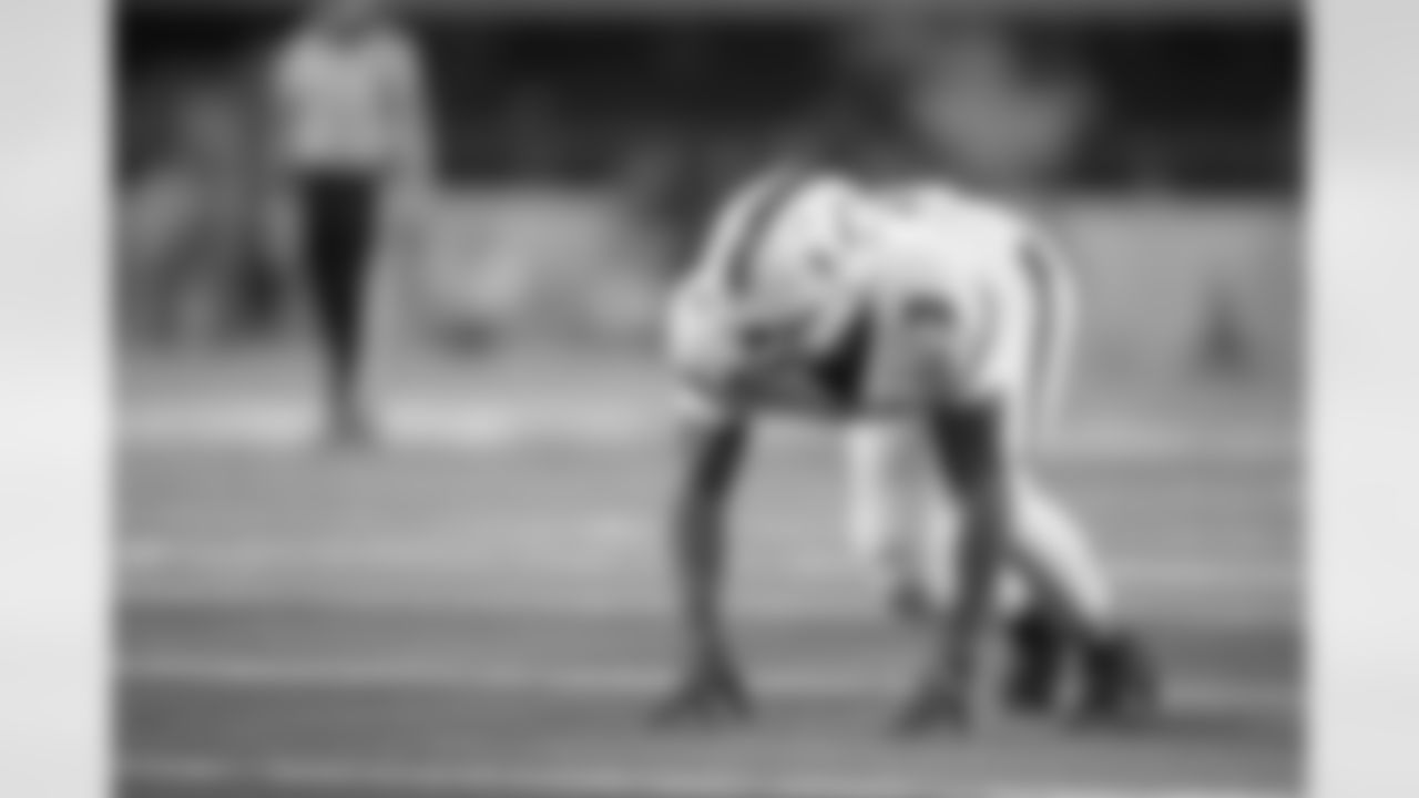 Miami defensive lineman Akheem Mesidor lines up for a play during the Cotton Bowl College Football Playoff quarterfinal game between Ohio State and Miami Wednesday, Dec. 31, 2025, in Arlington, Texas. (AP Photo/Julio Cortez)