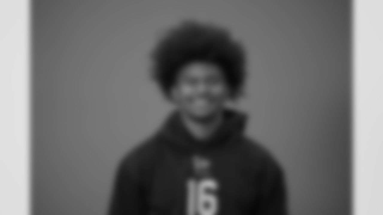 Texas A&M wide receiver KC Concepcion (16) poses for a portrait at the NFL football scouting combine in Indianapolis, Wednesday, Feb. 25, 2026 (AJ Mast/AP Content Services for the NFL)