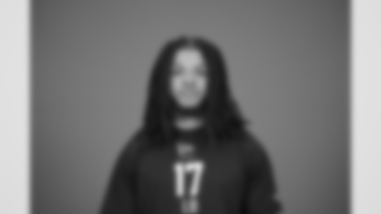 Buffalo linebacker Red Murdock (17) poses for a portrait at the NFL football scouting combine in Indianapolis, Tuesday, Feb. 24, 2026 (AJ Mast/AP Content Services for the NFL)