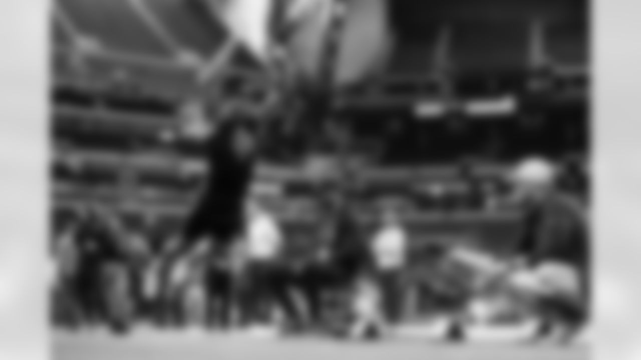 North Carolina defensive back Thaddeus Dixon (08) participates in the broad jump during the 2026 NFL Scouting Combine on Friday, February 27, 2026 in Indianapolis, Indiana. (Lauren Leigh Bacho/NFL)