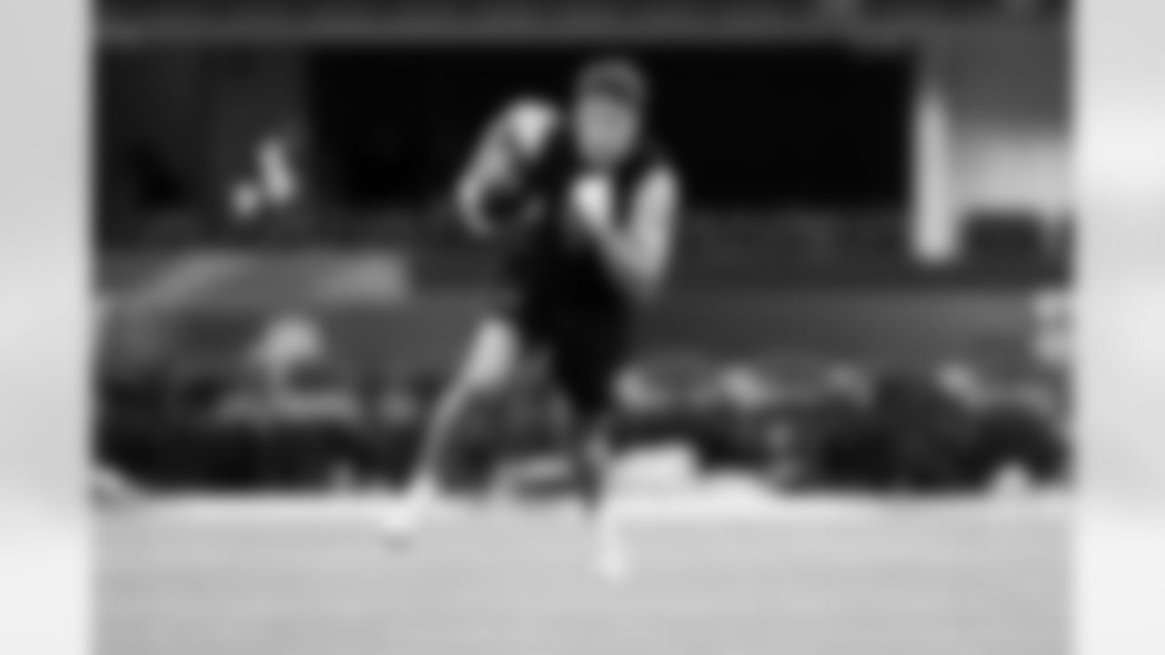Texas defensive back Michael Taaffe (51) participates in a drill during the 2026 NFL Scouting Combine on Friday, February 27, 2026 in Indianapolis, Indiana. (Cooper Neill/NFL)