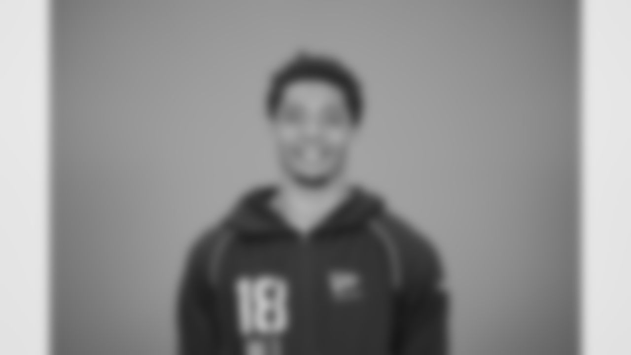 Miami wide receiver CJ Daniels (18) poses for a portrait at the NFL football scouting combine in Indianapolis, Wednesday, Feb. 25, 2026 (AJ Mast/AP Content Services for the NFL)