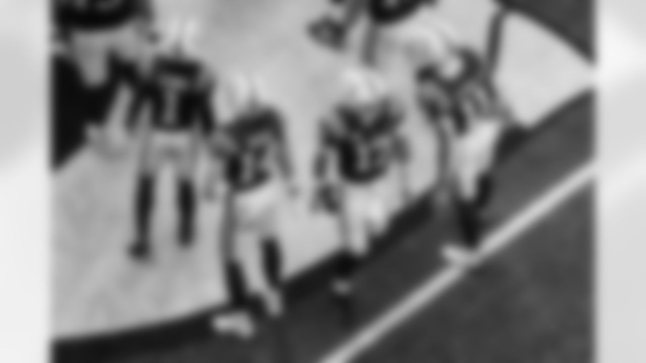 WR Josh Downs #1, WR Alec Pierce #14, QB Daniel Jones #17 and WR Michael Pittman Jr. #11