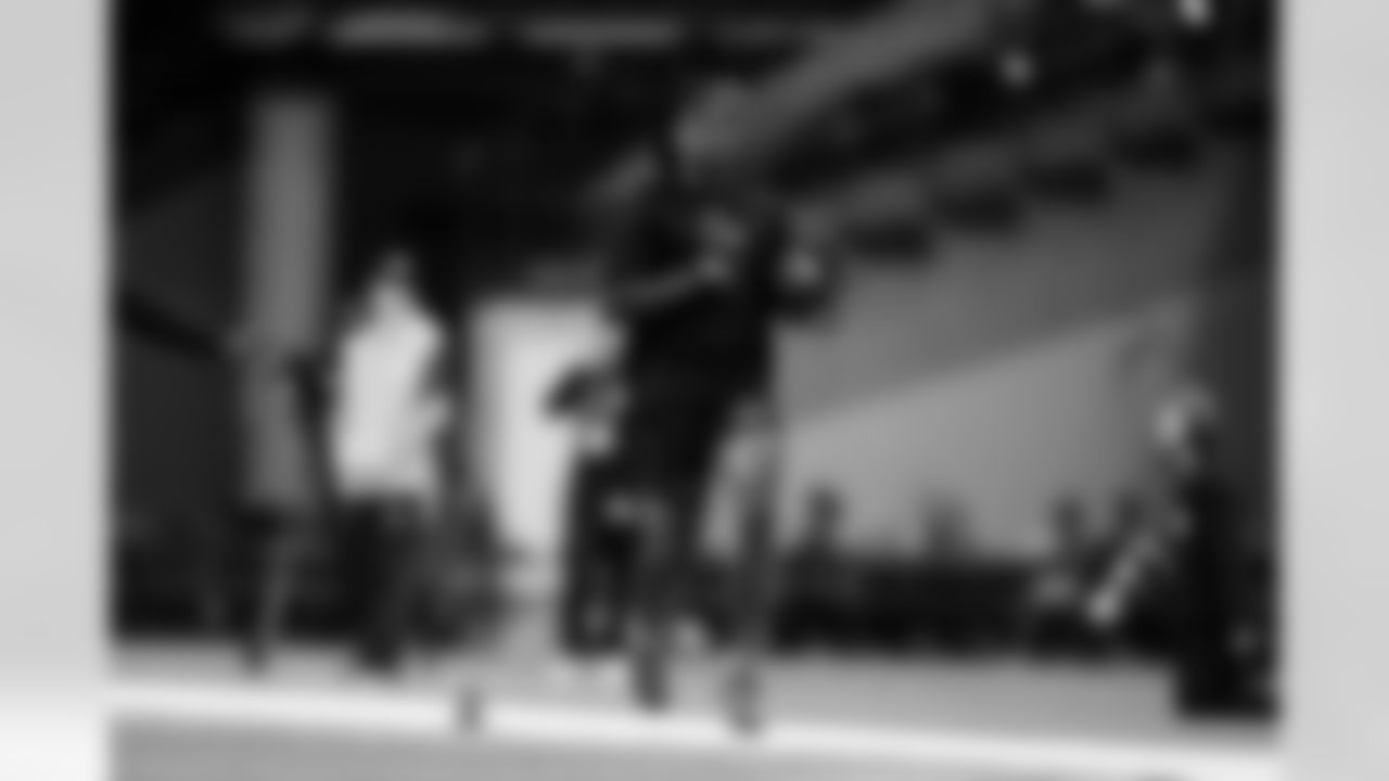 Southern California defensive back Bishop Fitzgerald (35) participates in a drill  during the 2026 NFL Scouting Combine on Friday, February 27, 2026 in Indianapolis, Indiana. (Cooper Neill/NFL)