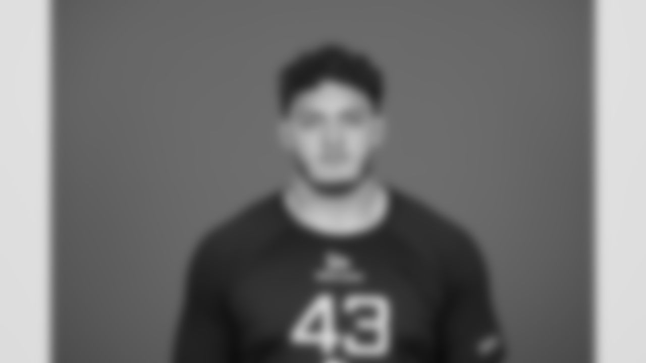 Iowa State offensive lineman Jalen Travis (OL43) poses for a portrait at the NFL football Combine on Thursday, Feb. 27, 2025 in Indianapolis. (AJ Mast/AP Content Services for the NFL)