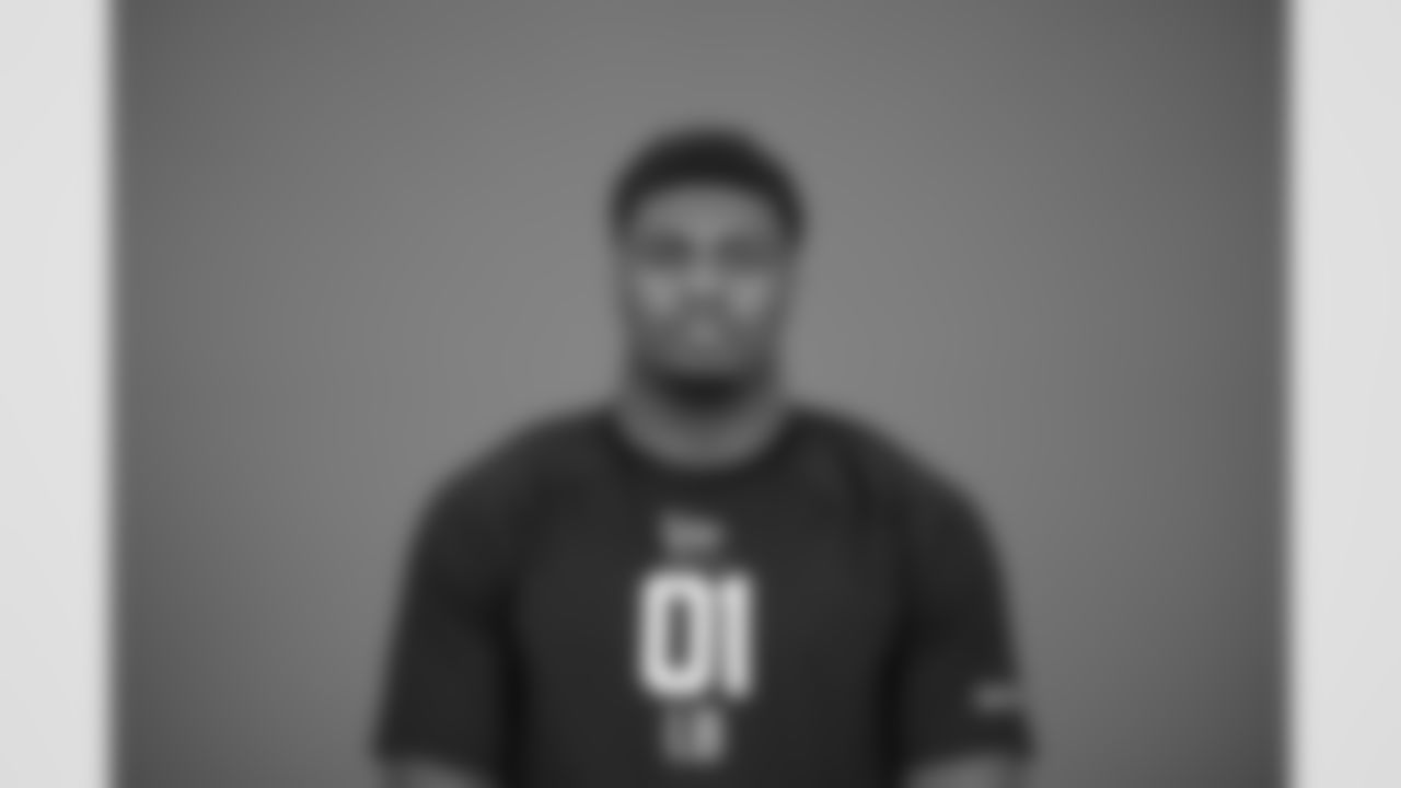 Georgia linebacker CJ Allen (01) poses for a portrait at the NFL football scouting combine in Indianapolis, Tuesday, Feb. 24, 2026 (AJ Mast/AP Content Services for the NFL)