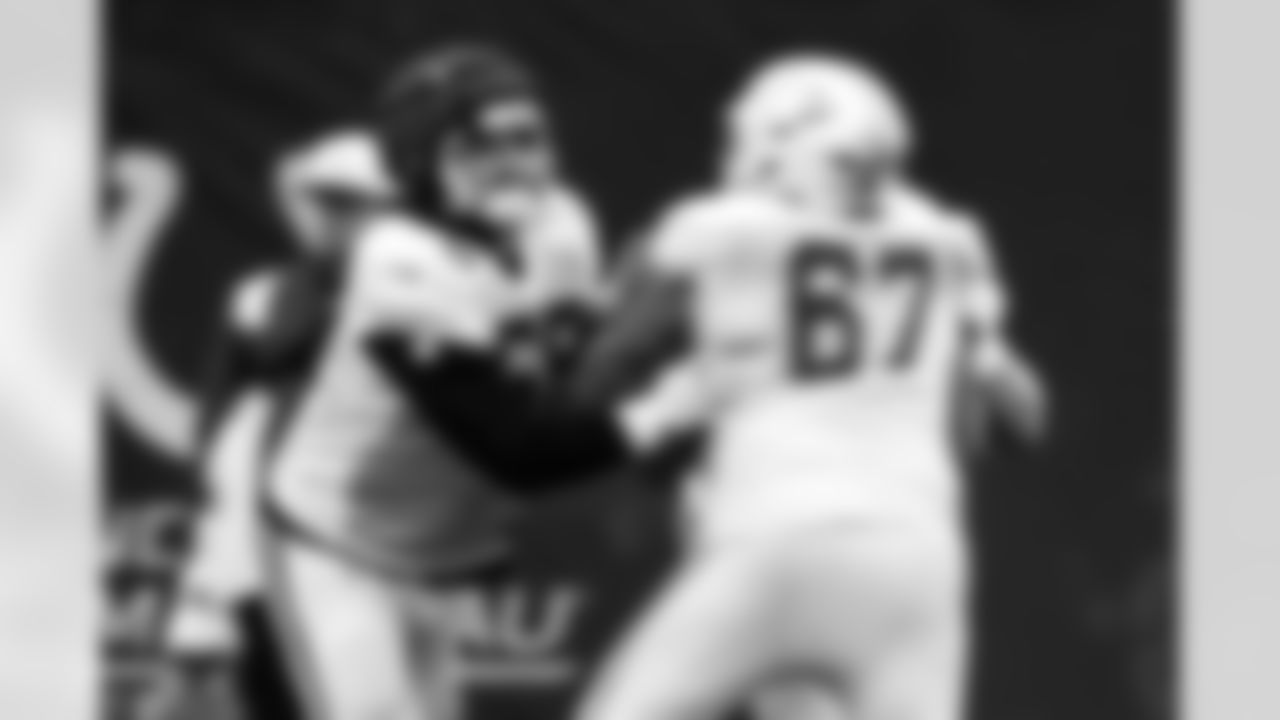 G Quenton Nelson #56 and T Luke Tenuta #67