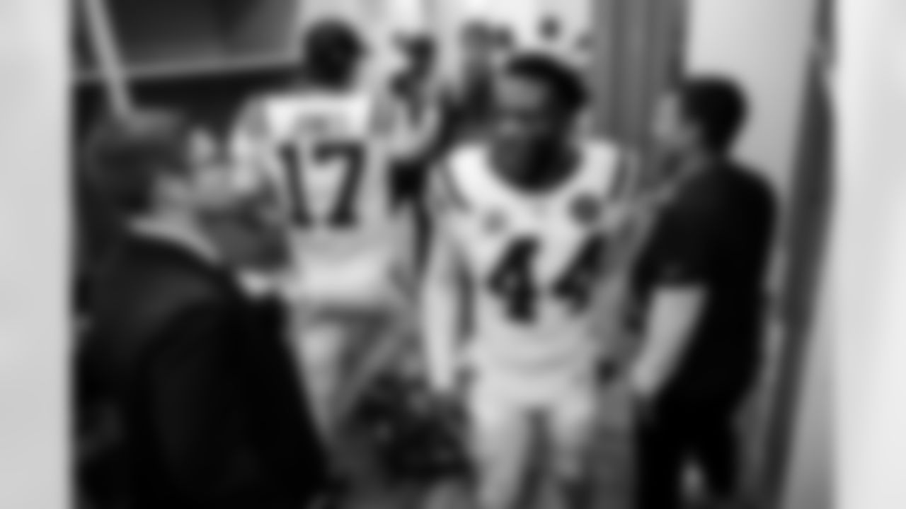 Hayden Clark - Football Communications Coordinator, QB Daniel Jones #17, Brian Bratton Offensive Quality Control – Wide Receivers, LB Zaire Franklin #44 and Matt Raich Sr. Assistant - Defensive Line
