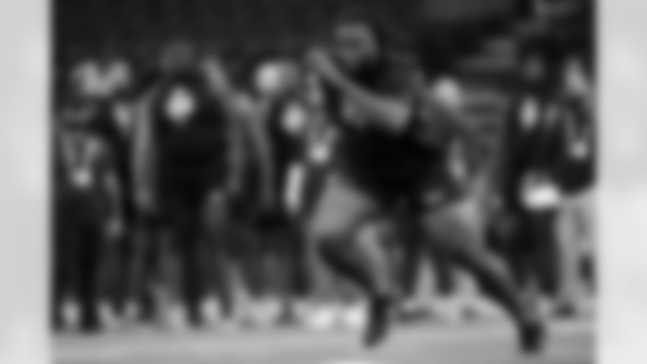 Arizona State offensive lineman Max Iheanachor (29) participates in a drill during the 2026 NFL Scouting Combine on Sunday, March 1, 2026 in Indianapolis, Indiana. (Cooper Neill/NFL)