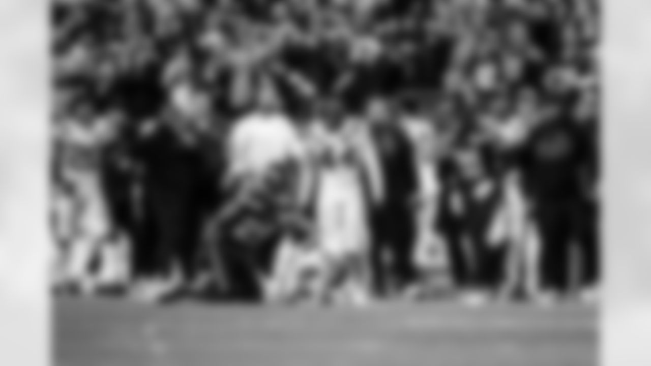 Jim Bob Cooter Offensive Coordinator, WR Alec Pierce #14, LB Zaire Franklin #44 and Brian Buening - Assistant Athletic Trainer