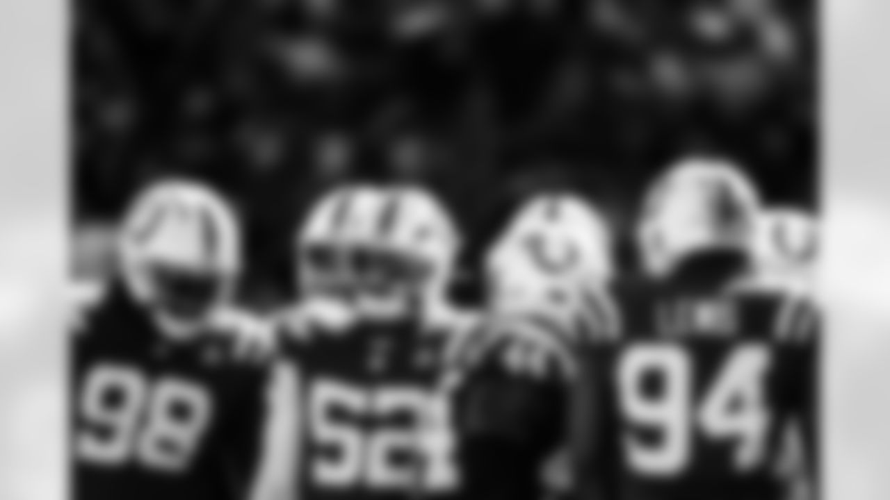 DT Eric Johnson II #98, DT Adetomiwa Adebawore #95, LB Zaire Franklin #44 and DL Tyquan Lewis #94