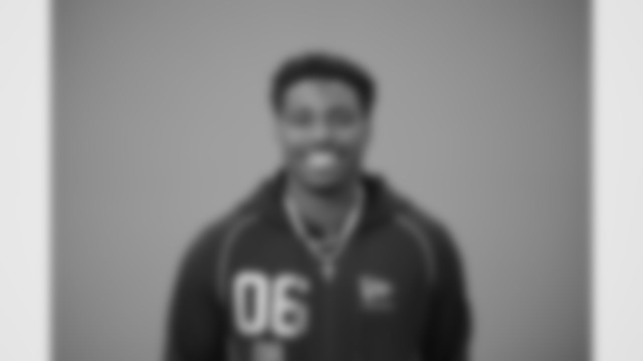 Kansas quarterback Jalon Daniels (06) poses for a portrait at the NFL football scouting combine in Indianapolis, Wednesday, Feb. 25, 2026 (AJ Mast/AP Content Services for the NFL)