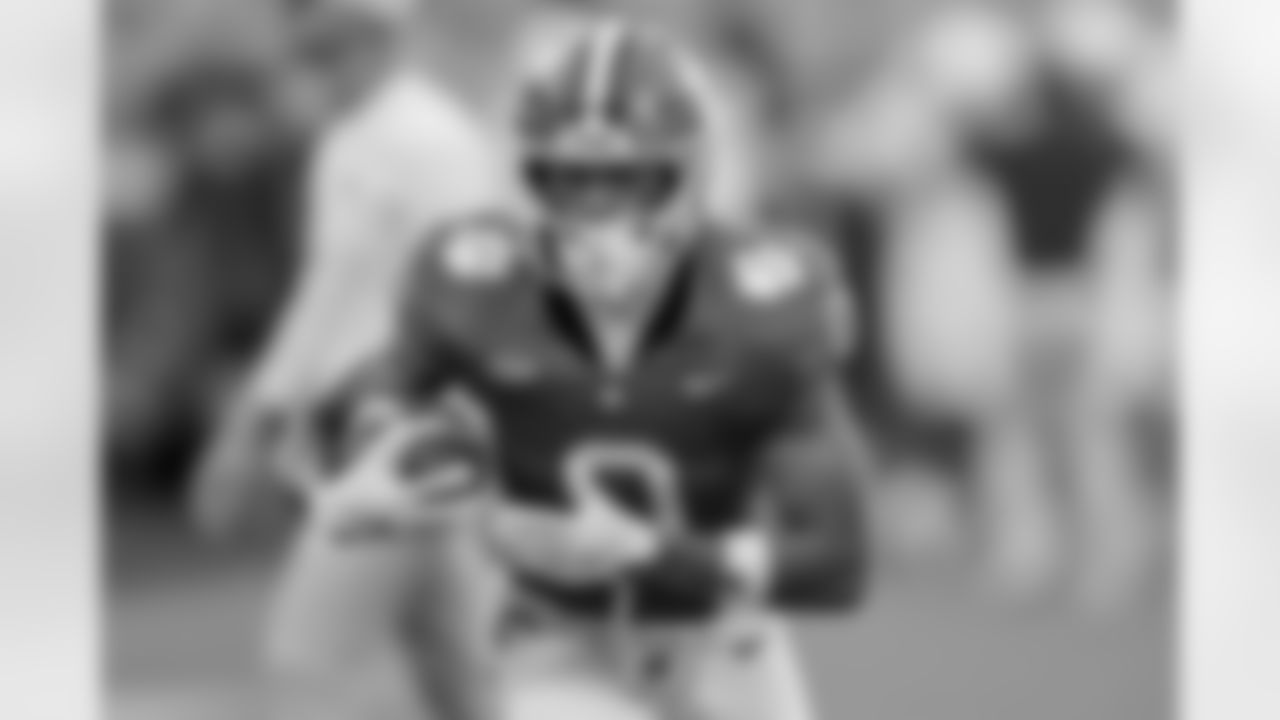 Clemson wide receiver Antonio Williams (0) warms up before the second half of an NCAA college football game against Syracuse Saturday, Sept. 20, 2025, in Clemson, S.C. (AP Photo/Jacob Kupferman)