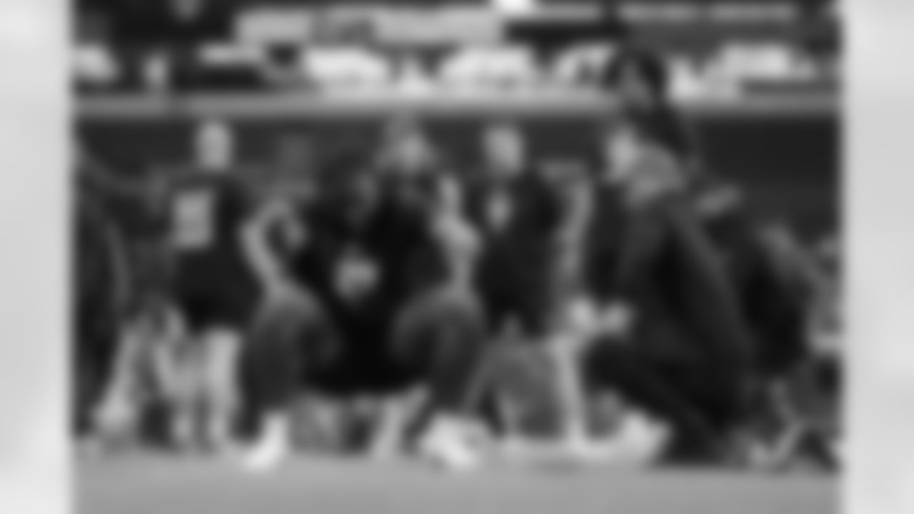 Arizona State offensive lineman Max Iheanachor (29) participates in a drill during the 2026 NFL Scouting Combine on Sunday, March 1, 2026 in Indianapolis, Indiana. (Cooper Neill/NFL)