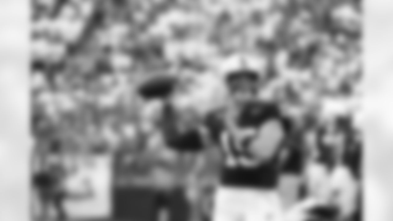 Penn State quarterback Drew Allar (15) warms up during an NCAA college football game against Delaware, Saturday, Sept. 9, 2023, in State College, Pa. (AP Photo/Barry Reeger)