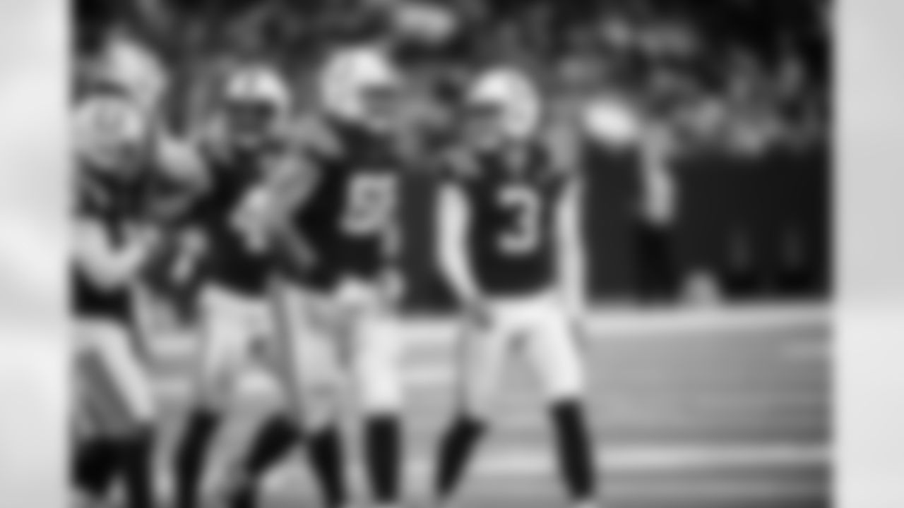 LS Luke Rhodes #46, G Josh Sills #65 and K Spencer Shrader #3