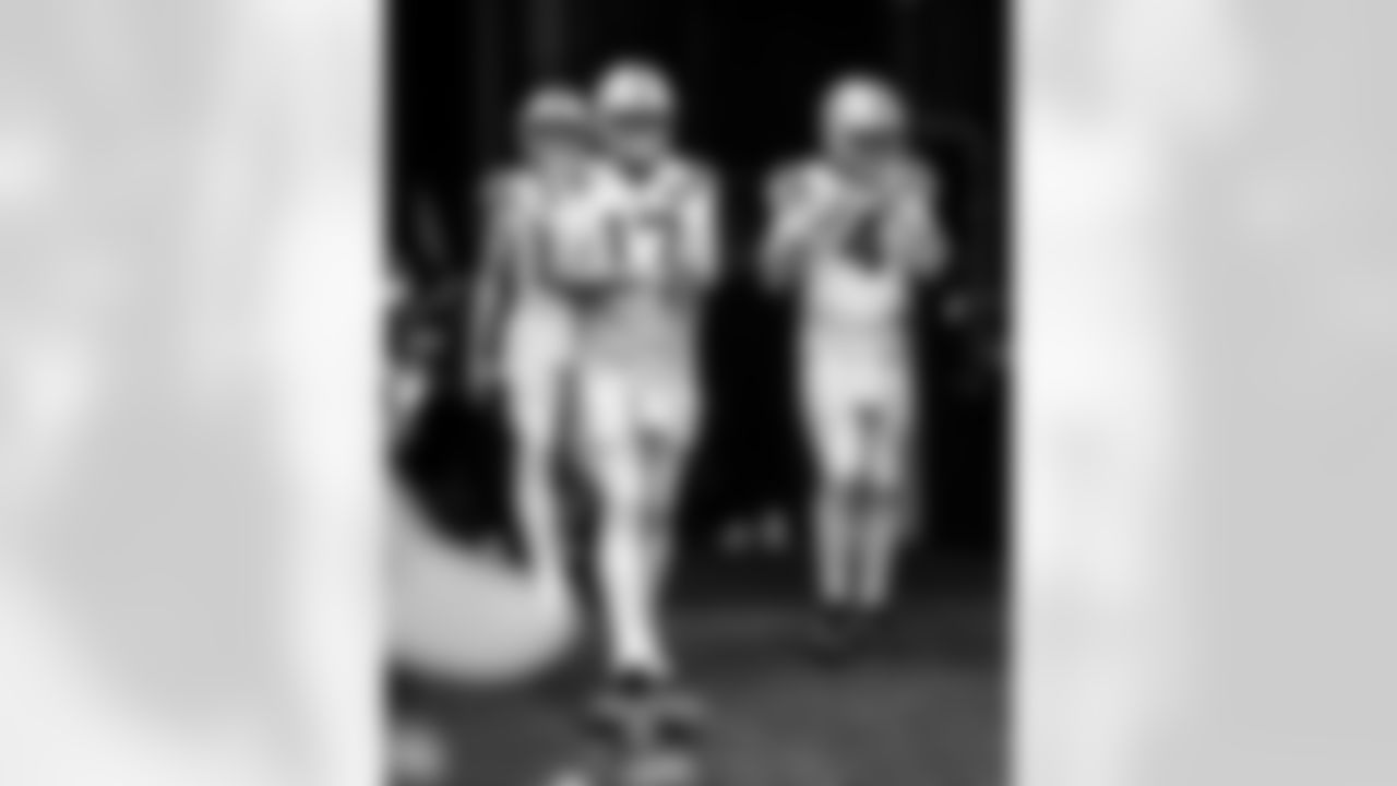 QB Riley Leonard #15, QB Philip Rivers #17 and QB Brett Rypien #4