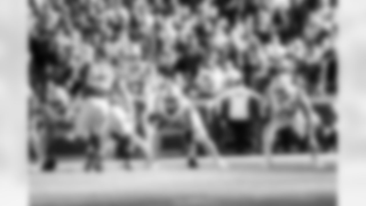 QB Daniel Jones #17, G Quenton Nelson #56 and T Bernhard Raimann #79