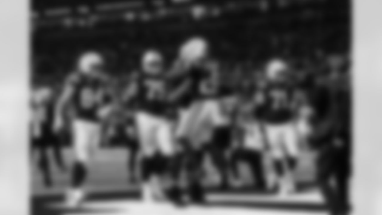 TE Tyler Warren #84, T Jalen Travis #75, RB Jonathan Taylor #28 and G Matt Goncalves #71