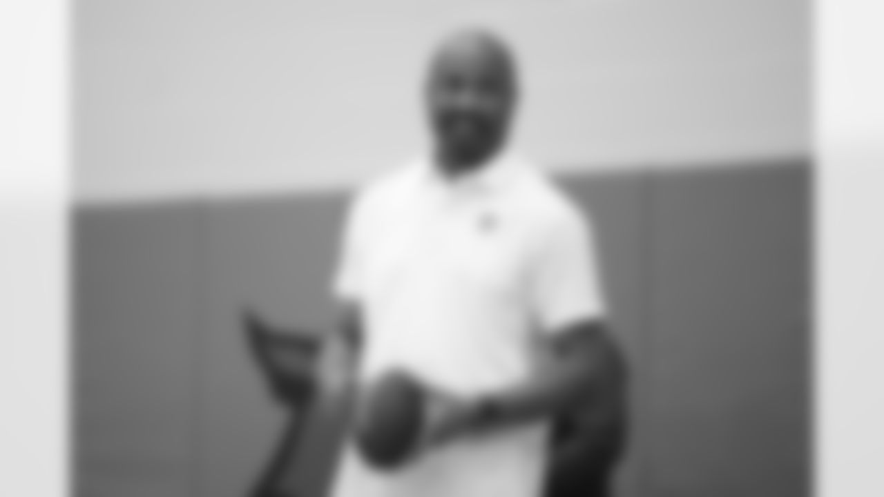 Former NFL defensive back Bobby Taylor watches during a drill during a GENYOUth clinic on Tuesday, Feb. 24, 2026, at Fall Creek Valley Middle School in Indianapolis. (Jerod Ringwald/AP Content Services for the NFL)