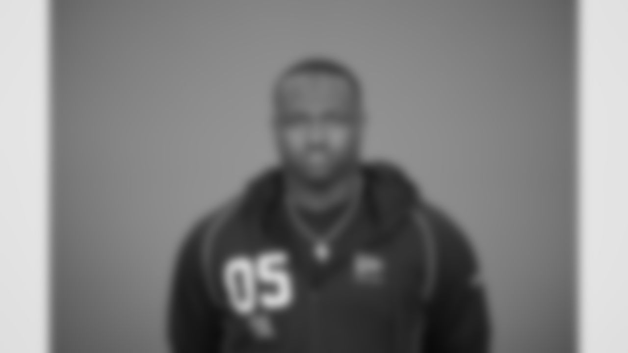 Clemson defensive lineman DeMonte Capehart (05) poses for a portrait at the NFL football scouting combine in Indianapolis, Tuesday, Feb. 24, 2026 (AJ Mast/AP Content Services for the NFL)