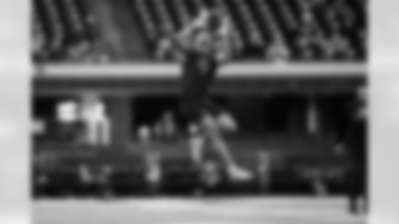 Iowa defensive back Xavier Nwankpa (43) participates in a drill during the 2026 NFL Scouting Combine on Friday, February 27, 2026 in Indianapolis, Indiana. (Cooper Neill/NFL)