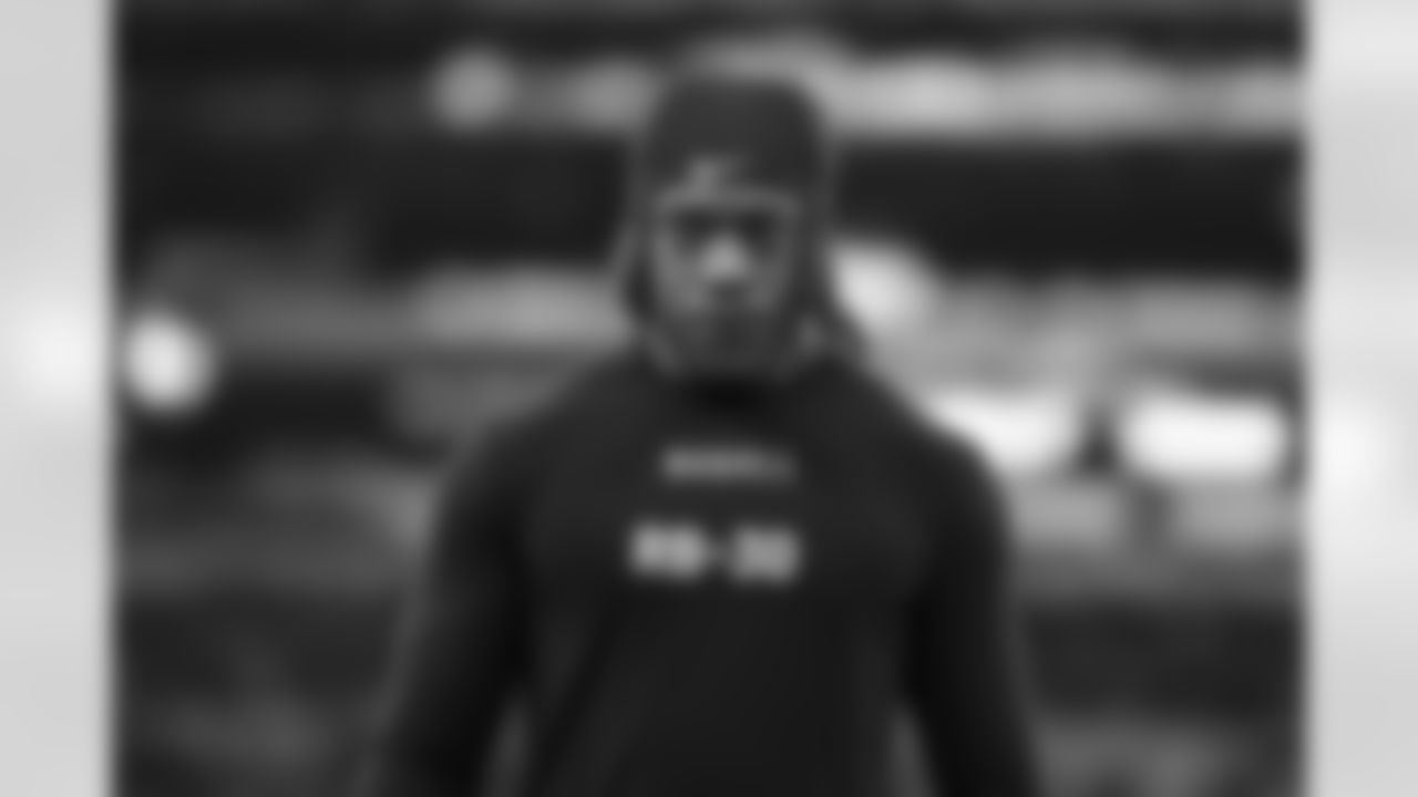Tennessee running back Jaylen Wright looks on during the 2024 NFL Scouting Combine on Saturday, March 2, 2024 in Indianapolis, Indiana. (Kevin Sabitus/NFL)