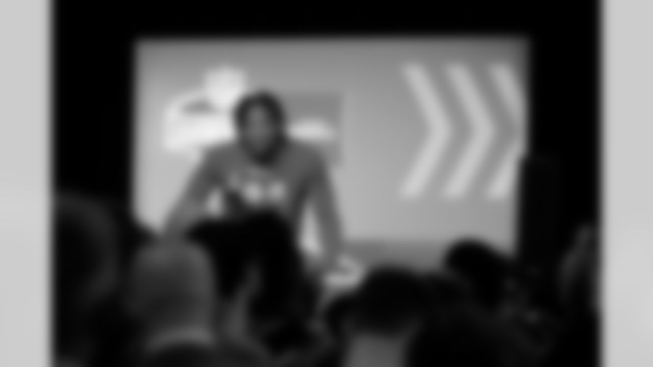 Florida quarterback Anthony Richardson speaks during a news conference at the NFL football scouting combine in Indianapolis, Friday, March 3, 2023. (AP Photo/Darron Cummings)