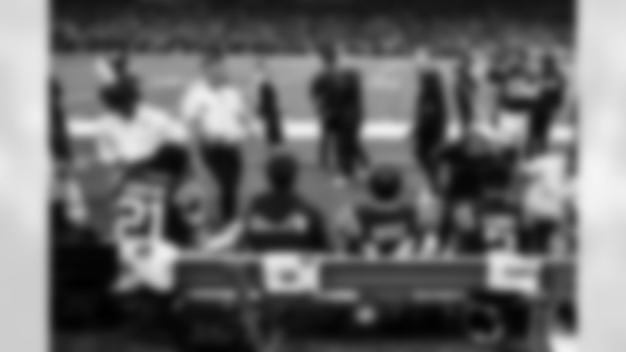 RB D.J. Giddens #21, Phil Croak - Seasonal Staff Athletic Trainer, WR Alec Pierce #14 and WR Josh Downs #2