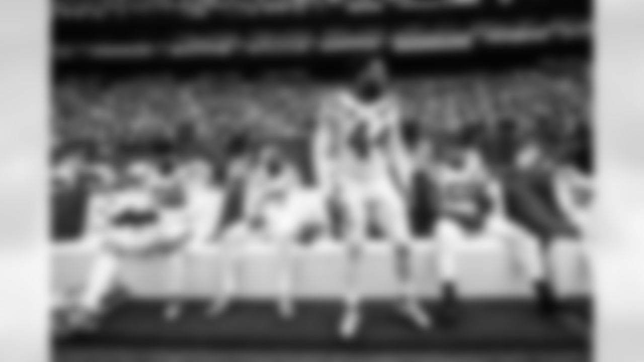 LB Austin Ajiake #58, LB Germaine Pratt #53, LB Zaire Franklin #44 and LB Buddy Johnson #59