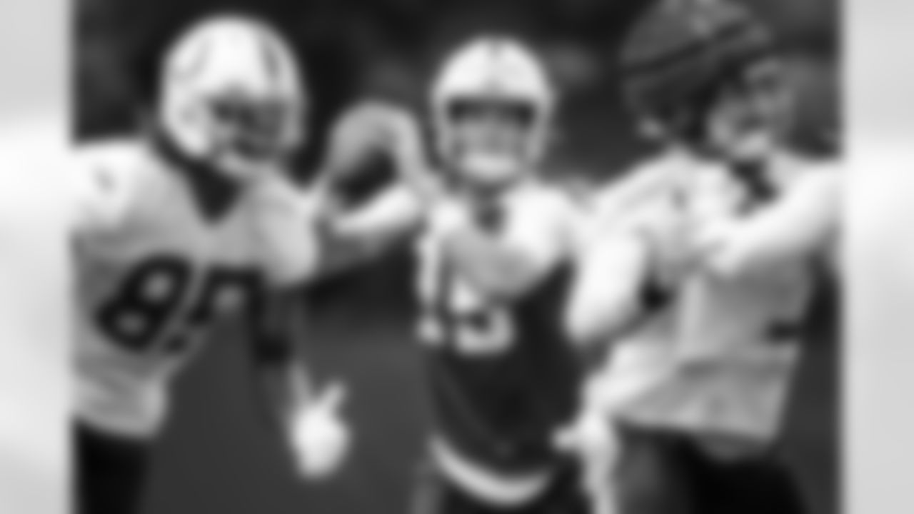 QB Riley Leonard #15 and GMark Glowinski#64
